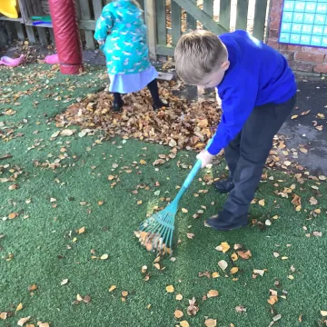 Raking the leaves