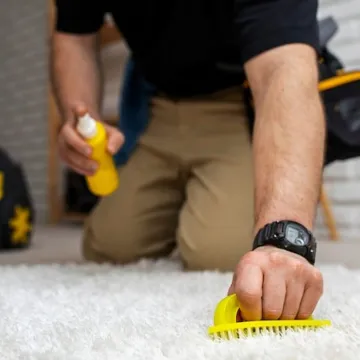 Man doing professional home cleaning service