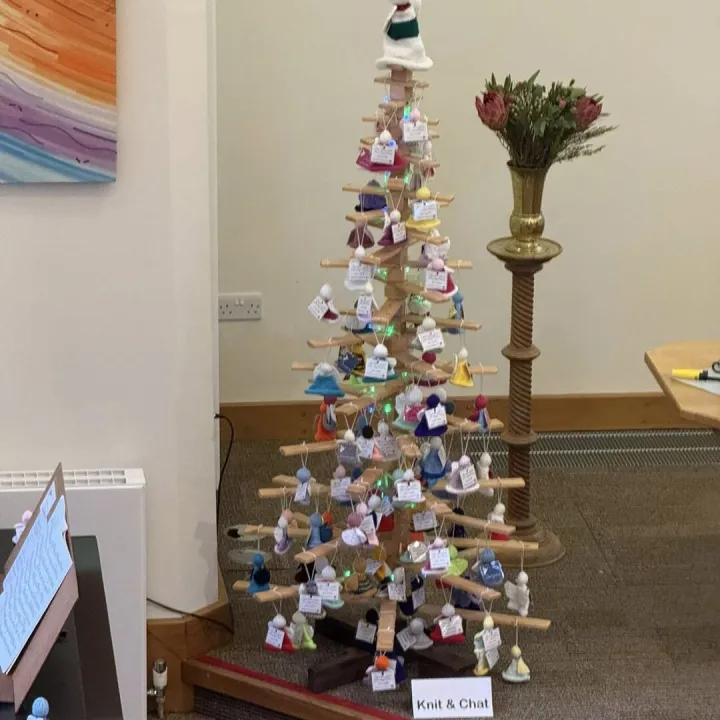 2025 Christmas tree with knitted angels
