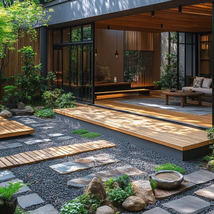 Tranquil Outdoor Courtyard with Contemporary Architectural E