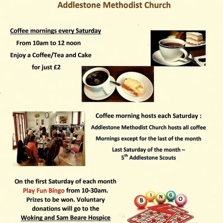 Coffee Morning Every Saturday with Fun Bingo monthly