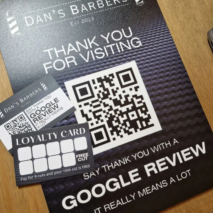 Dans Barbers Loyalty Cards and Foamex Signage