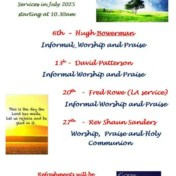 July 2025 Sunday Services