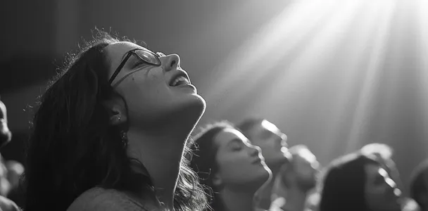 Harmonious voices congregation united in joyful pr