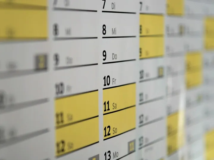 Calendar, dates, schedule, days, wall calendar
