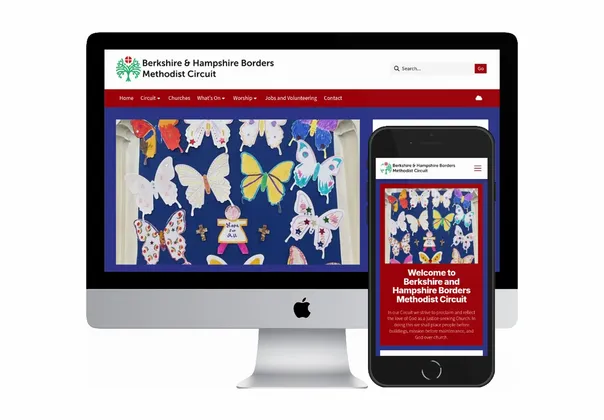 Desktop and mobile screenshots of the Berkshire and Hampshire Borders website