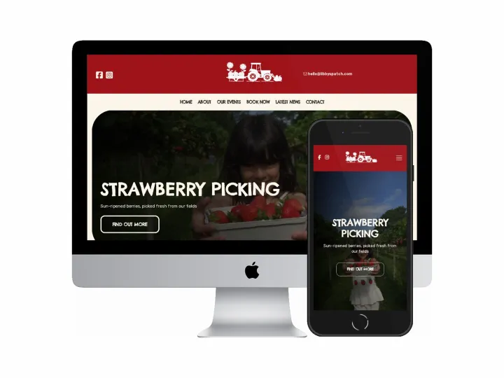 Desktop and mobile screenshots of the Libby&rsquo;s Patch website
