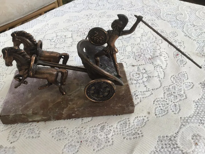 Items for sale
– Metal Chariot and Soldier Sculpture £10