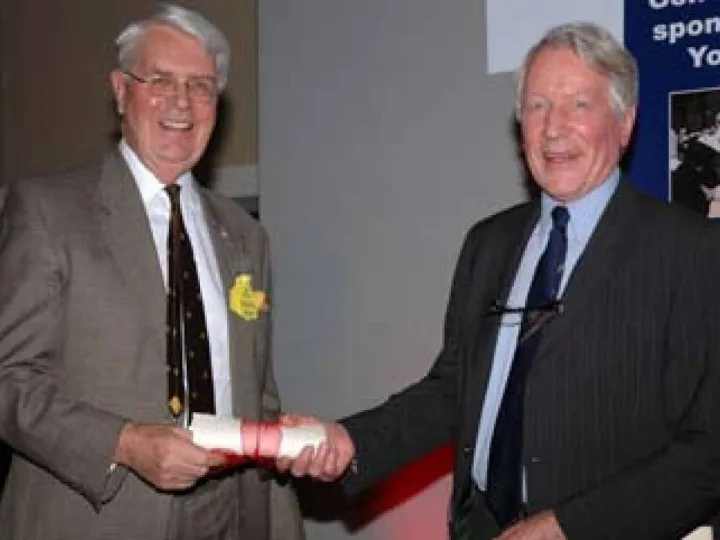 Henry Lewis with incoming president Maurice Bichard