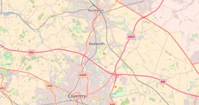 Map showing the location of Coventry & Nuneaton