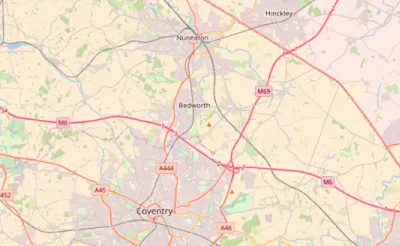Map showing the location of Cannock Chase