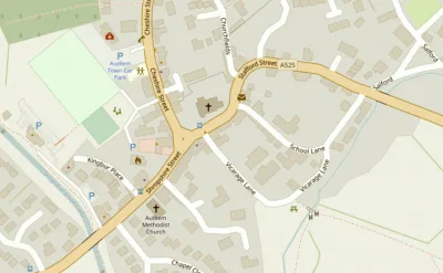 Map showing the location of AudlemOnline
