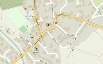 Map showing the location of AudlemOnline