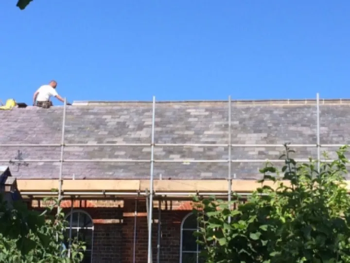 On the roof