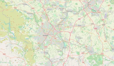 Map showing the location of Sheffield Methodist District