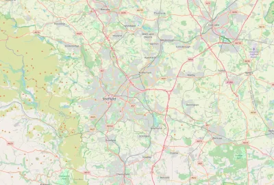 Map showing the location of Sheffield Methodist District