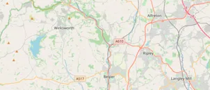 Map showing the location of Mid Derbyshire Methodist Circuit