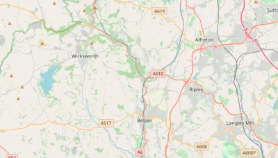Map showing the location of Mid Derbyshire Methodist Circuit