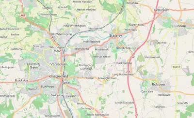 Map showing the location of Derbyshire North East Methodist Circuit