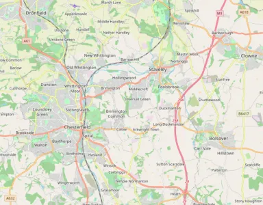 Map showing the location of Derbyshire North East Methodist Circuit