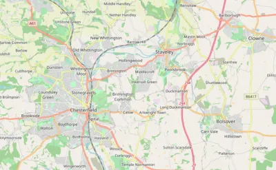 Map showing the location of Derbyshire North East Methodist Circuit