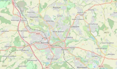 Map showing the location of Barnsley Methodist Circuit
