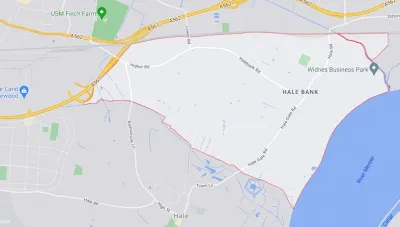 Map showing the location of Halebank Parish Council