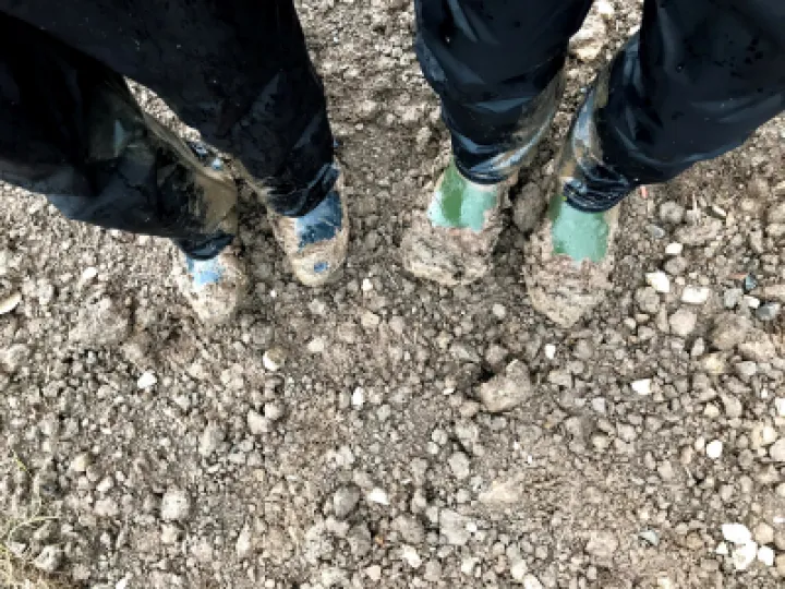 Muddy boots