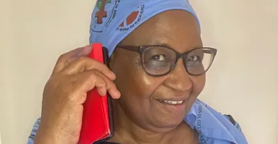 Grace Samkange with mobile phone 2