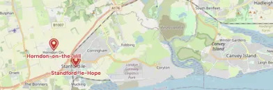 Map showing the location of South Essex Methodist Circuit