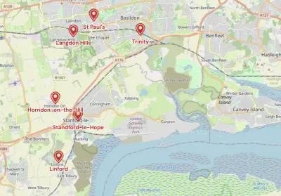 Map showing the location of Northampton Methodist District