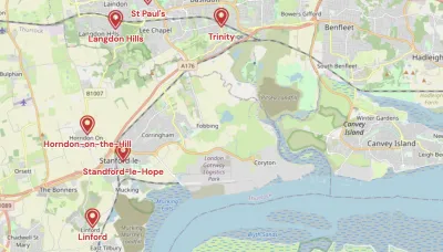 Map showing the location of Northampton Methodist District