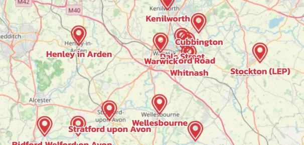 Map showing the location of South Warwickshire Circuit
