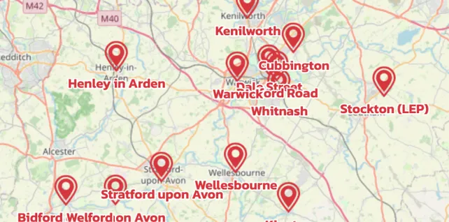 Map showing the location of South Warwickshire Circuit