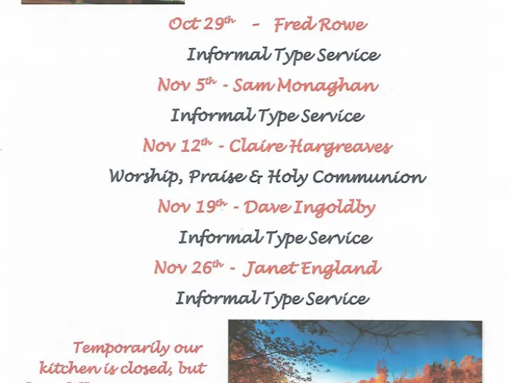 Sunday Services &ndash; November 2023
