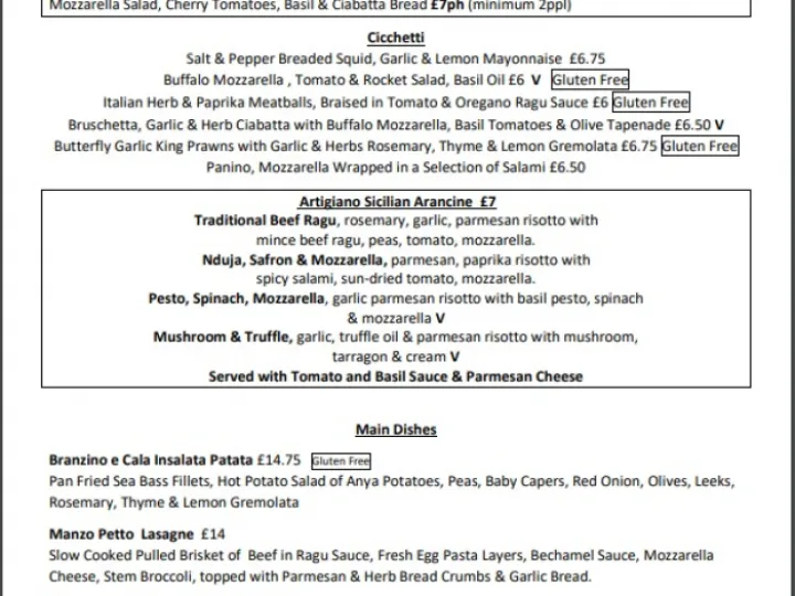 menu