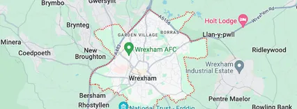 Map showing the location of Wrexham Methodist Circuit