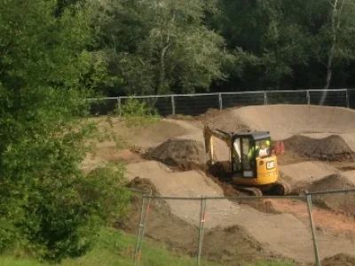 Digger hire at work