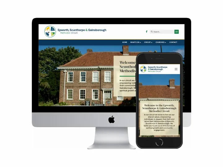 Desktop and mobile screenshots of the Epworth, Scunthorpe & Gainsborough website
