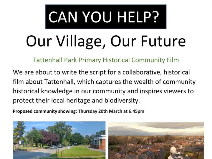Tattenhall School Our Village Our Future Flyer 1
