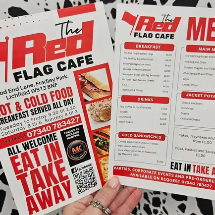 The Red Flag Cafe Menus A5 170gsm Silk