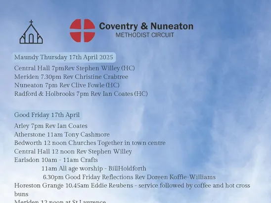 Additional Easter Services 2025