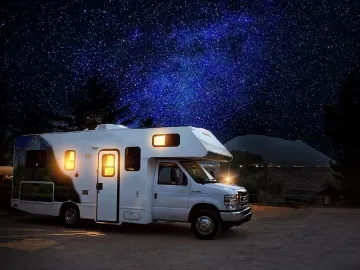 Rv, nature, camper, night, camping, adventure, out