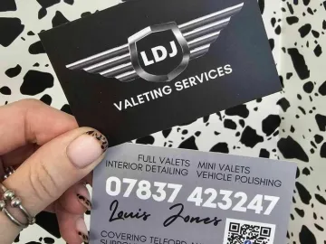 LDJ Valeting Services – business card