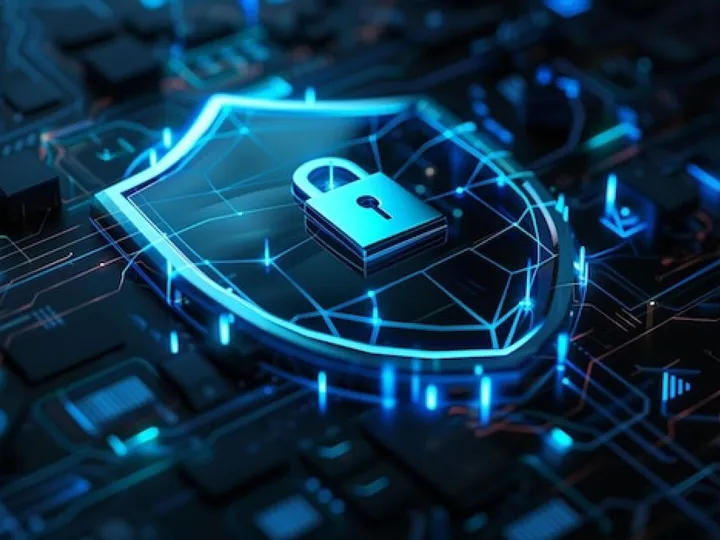 Cyber security concept in digital art