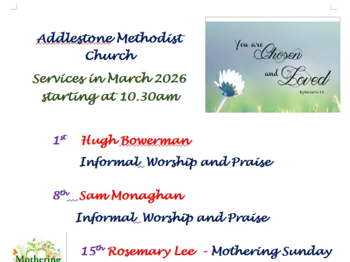 Sunday Services March 2026