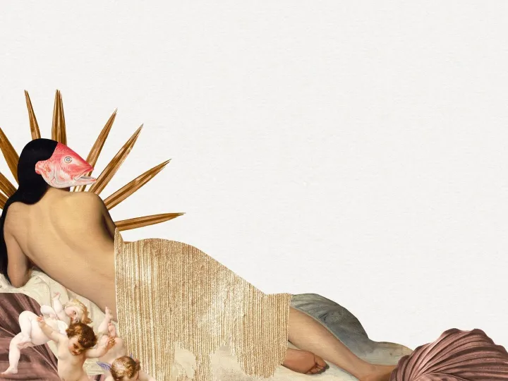 Vintage collage wallpaper background, mixed media art