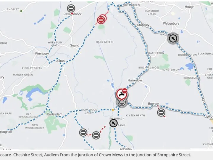 CHeshire East Road Closure
