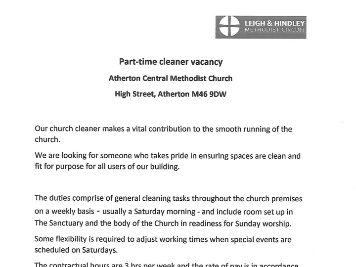 Cleaner Advert (Atherton Central)