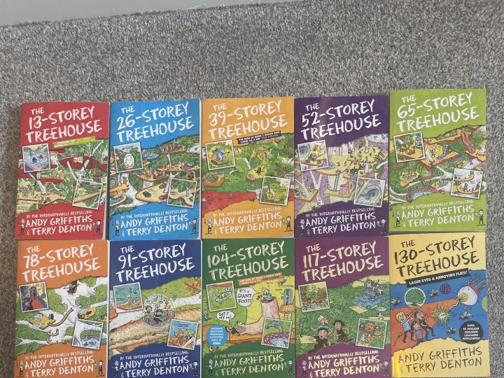 Items for sale
– 13 Storey-Treehouse Books (full set) £15